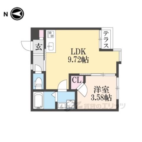 PORTOFINO六地蔵(1LDK/1階)の間取り写真