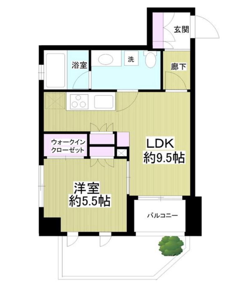 ミオカステーロ代々木(1LDK/1階)の間取り写真