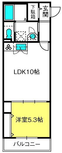 メゾン・ドルチェ並木(1LDK/4階)の間取り写真