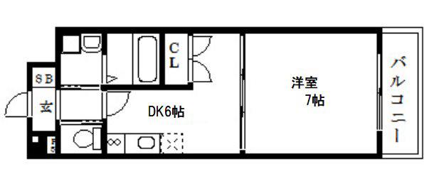 レジディア京都壬生(1DK/5階)の間取り写真