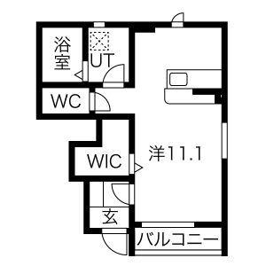 DANCUORE(ワンルーム/1階)の間取り写真