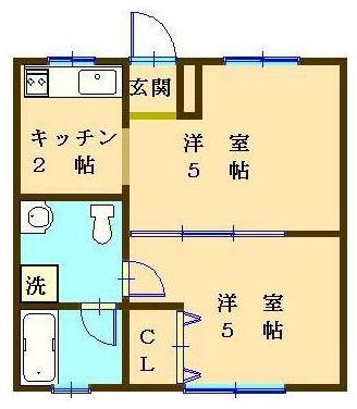 ハイツグローリア(1DK/1階)の間取り写真