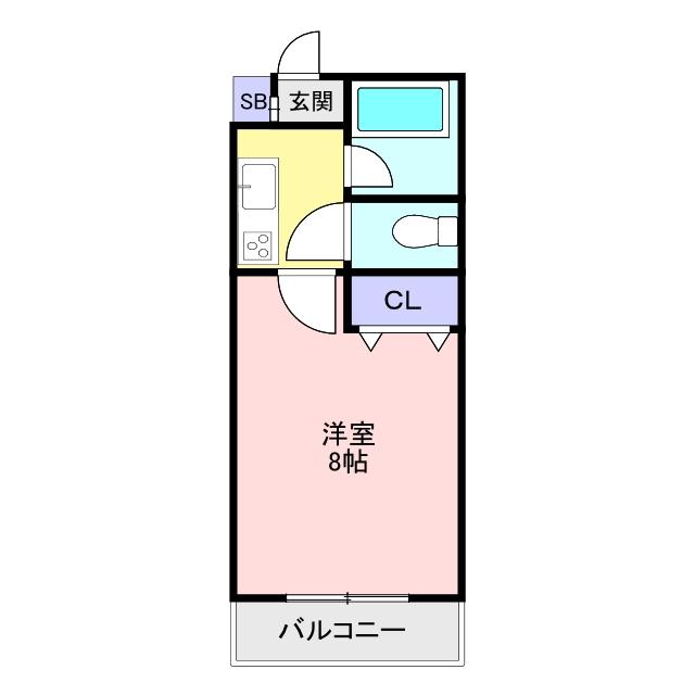 メゾンドY(1K/3階)の間取り写真