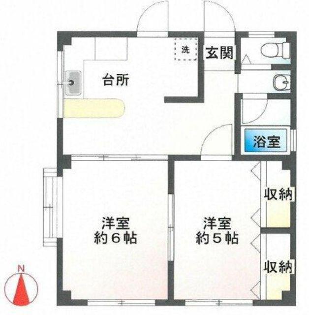 マシャンブル江古田(2DK/2階)の間取り写真