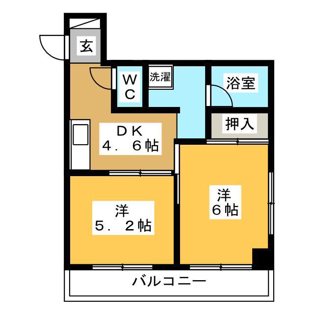 三ノ輪パークハイツ(2DK/2階)の間取り写真
