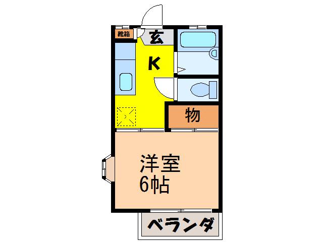 VILLA CASABLANCA(1K/1階)の間取り写真