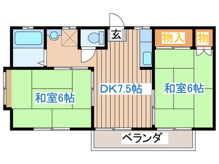 メゾン欅(2DK/2階)の間取り写真