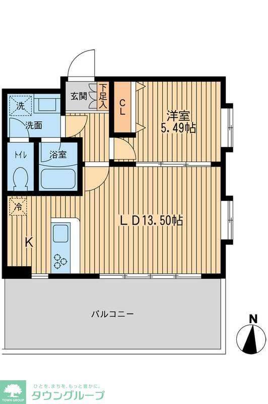 SORAMI TERRACE MATSUBARA(1LDK/2階)の間取り写真
