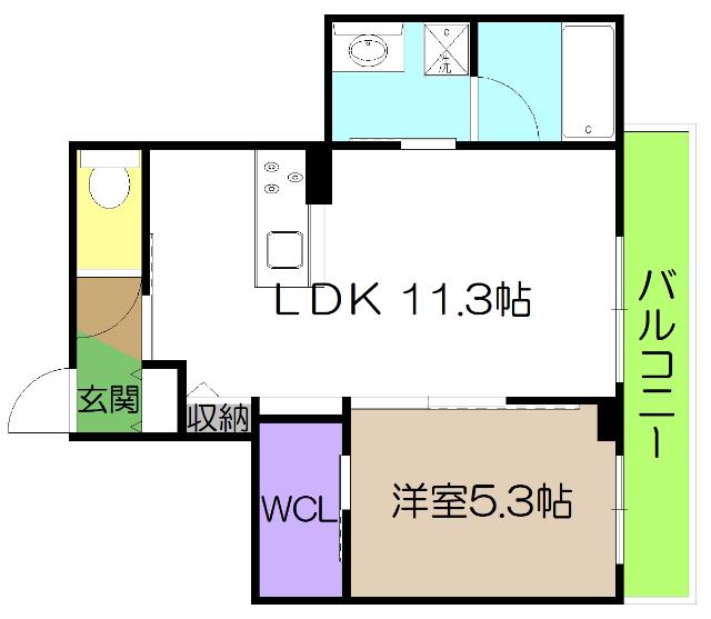 シャーメゾン ミュゼ(1LDK/2階)の間取り写真