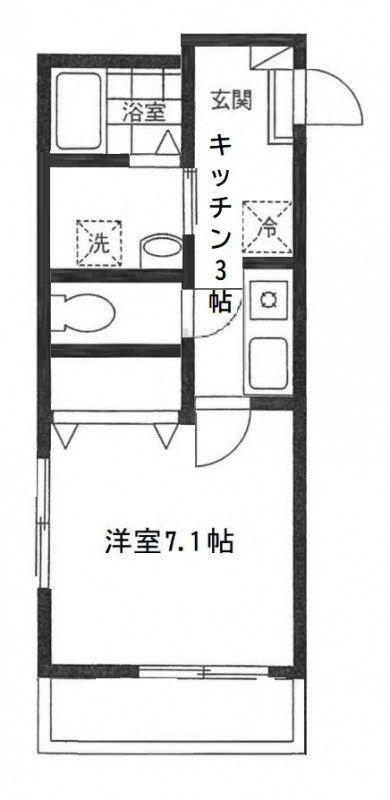 テラスド代々木 I(1K/2階)の間取り写真