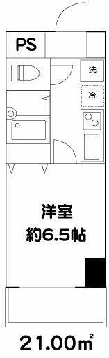 ドミール北新宿Ⅱ(1K/11階)の間取り写真