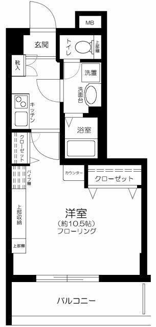 エスコート芝浦イースト(1K/8階)の間取り写真