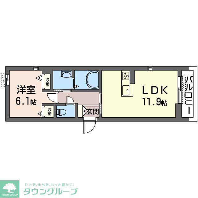 リデュー志木(1LDK/3階)の間取り写真