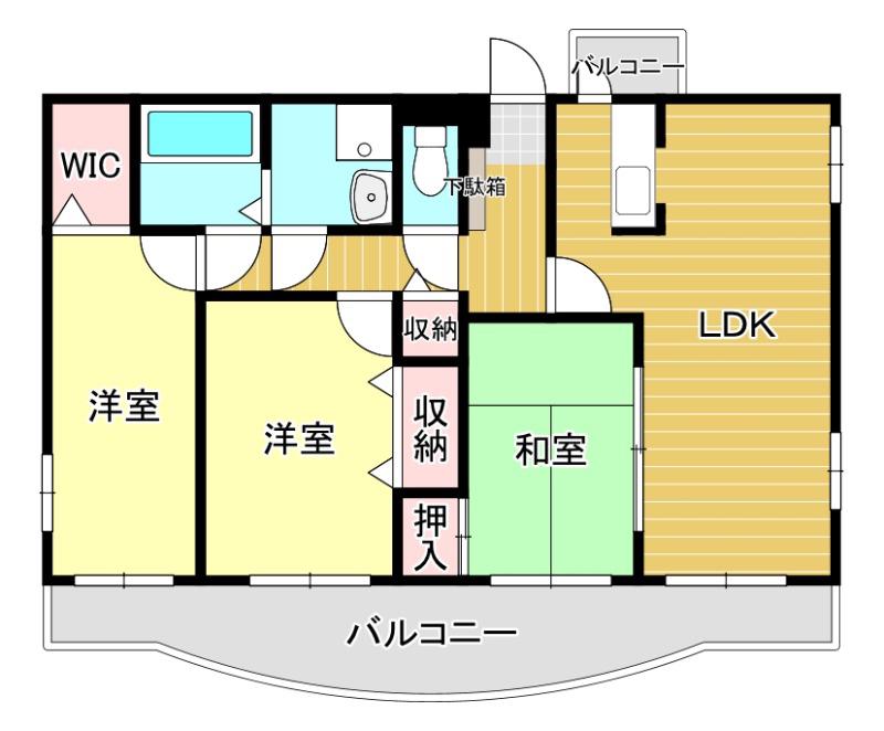 コリール半道橋(3LDK/5階)の間取り写真