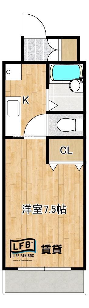 LFB RITAGE新山口(1K/4階)の間取り写真