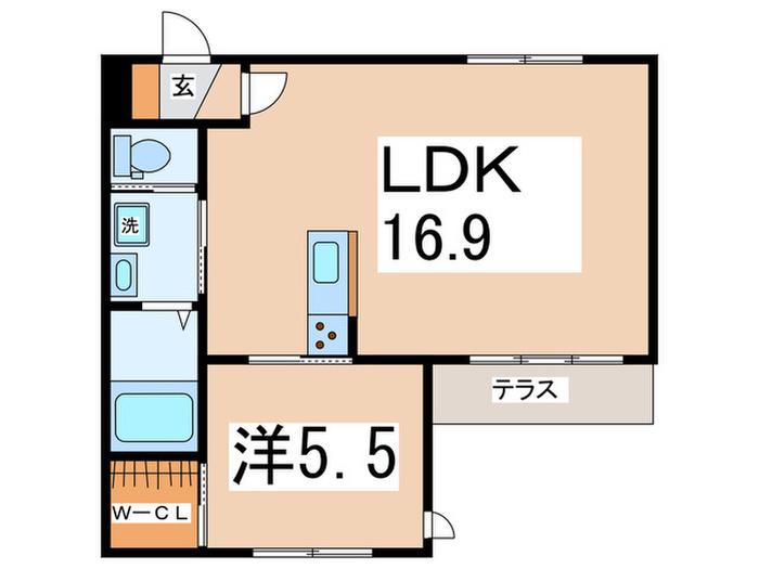 カーサ見附(1LDK/1階)の間取り写真
