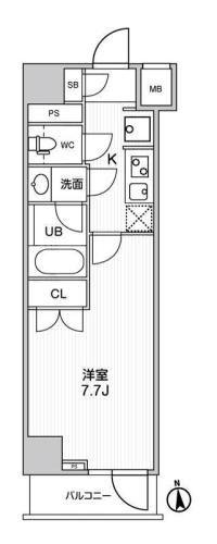 THE RESIDENCE神楽坂I(1K/5階)の間取り写真