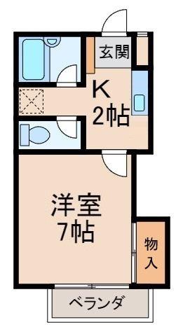 グリーンフル梅田II(1K/2階)の間取り写真