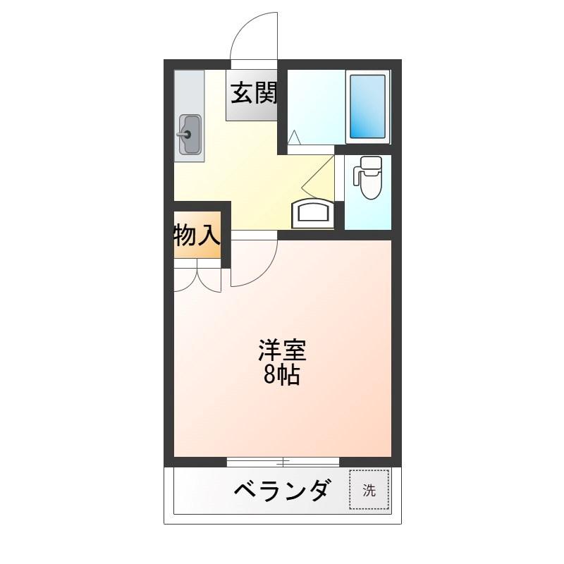 ティファニー森友D(1K/1階)の間取り写真
