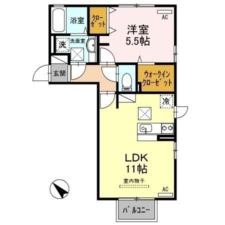 リッツハウス A・B棟(1LDK/1階)の間取り写真