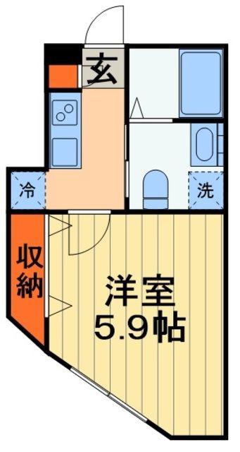 STORIA院内(1K/1階)の間取り写真