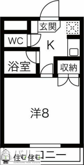 リニューアル37(1K/3階)の間取り写真