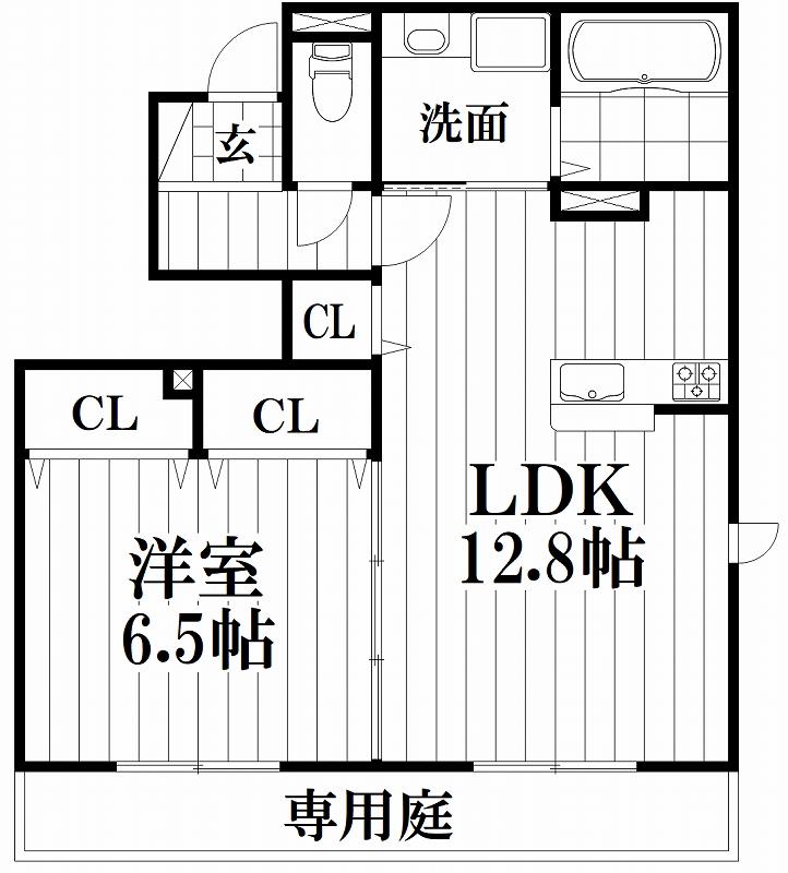 IB-21 (1LDK/1階)の間取り写真