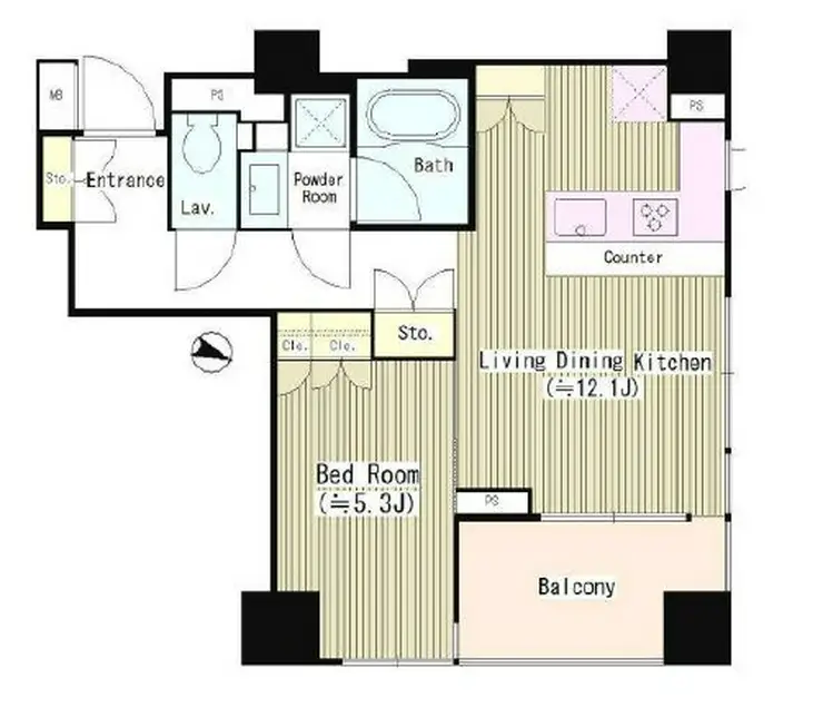 パークリュクス西麻布 8階階 間取り