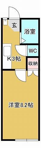 ドルチェヴィータ(1K/2階)の間取り写真