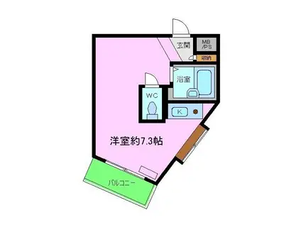 SENSE TONDABAYASHIA棟(ワンルーム/3階)の間取り写真