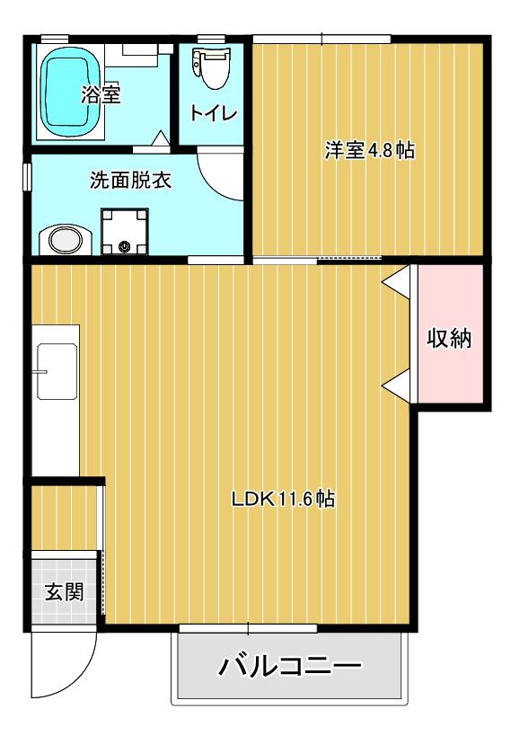ライジングS5(1LDK/1階)の間取り写真