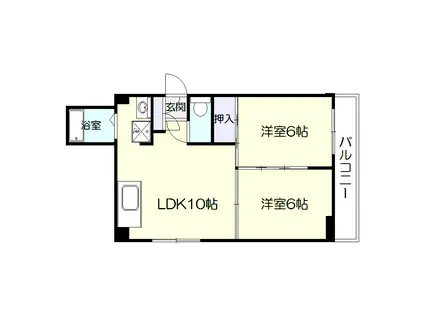 カペラホリエ(2DK/3階)の間取り写真