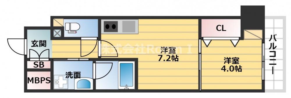 レオンコンフォート本町東II(1DK/11階)の間取り写真