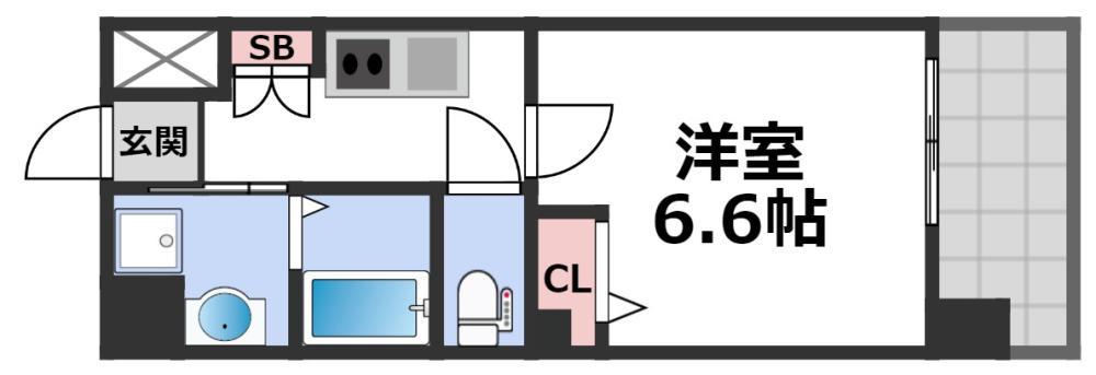 ワールドアイ大阪城イーストII(1K/8階)の間取り写真