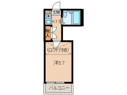 西庄アパート(1K/2階)の間取り写真