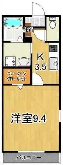 フォブールDR(1K/1階)の間取り写真