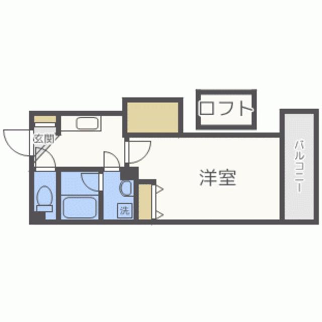 アクタス博多ステーションタワー(1K/6階)の間取り写真