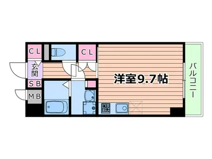 グローブ上新庄(ワンルーム/8階)の間取り写真