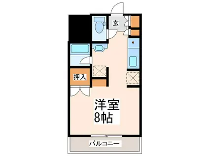 サルヴァトーレ黒髪(ワンルーム/2階)の間取り写真