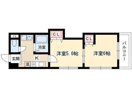 レジデンスカープ名古屋(1DK/4階)の間取り写真