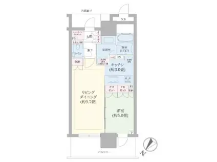 ブランズタワー豊洲(1LDK/12階)の間取り写真