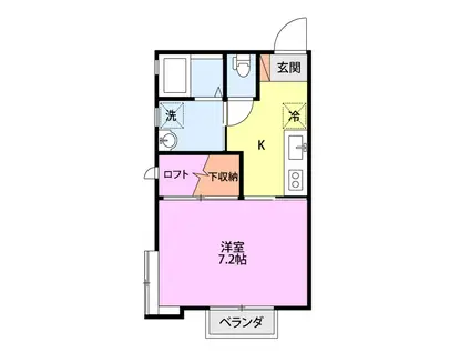 スカイラークヒルズ(1K/1階)の間取り写真