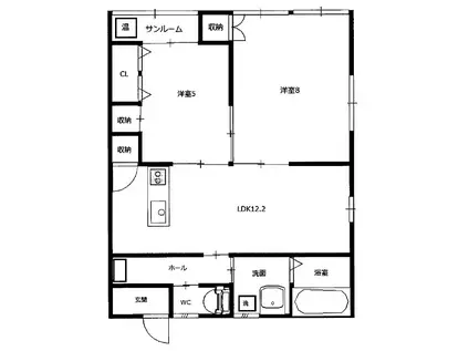 トパーズビル(2LDK/2階)の間取り写真