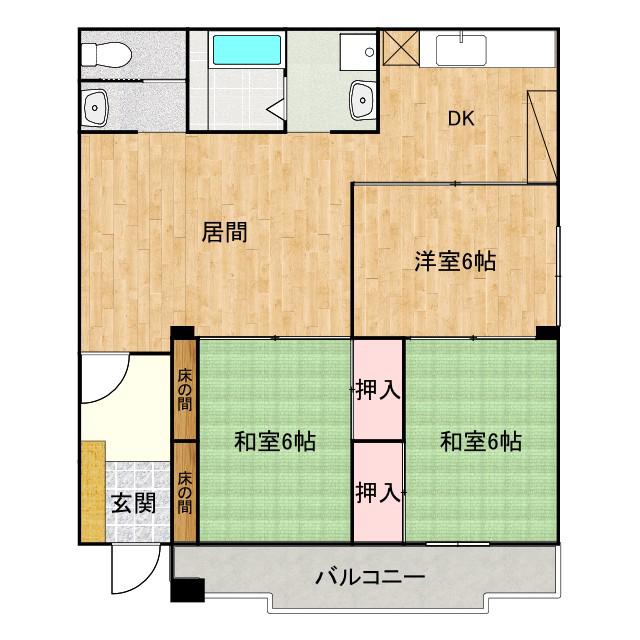 メゾン青山(3LDK/1階)の間取り写真