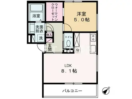ガレット津田沼II(1LDK/3階)の間取り写真