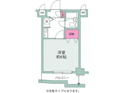 ステラコート横浜白楽(1K/3階)の間取り写真