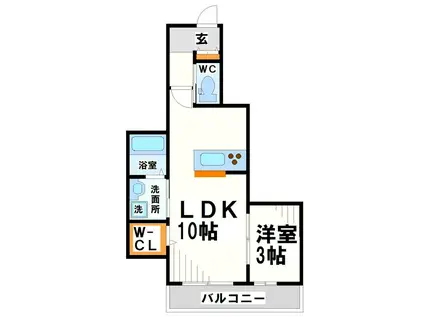 ウィルネスト(1LDK/2階)の間取り写真