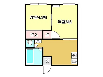 コーポ大平(2DK/2階)の間取り写真