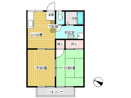 すずらんハイツ(2DK/2階)の間取り写真