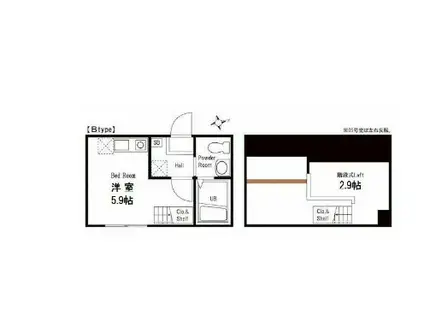 ハーミットクラブハウス三ッ沢南町II(ワンルーム/2階)の間取り写真